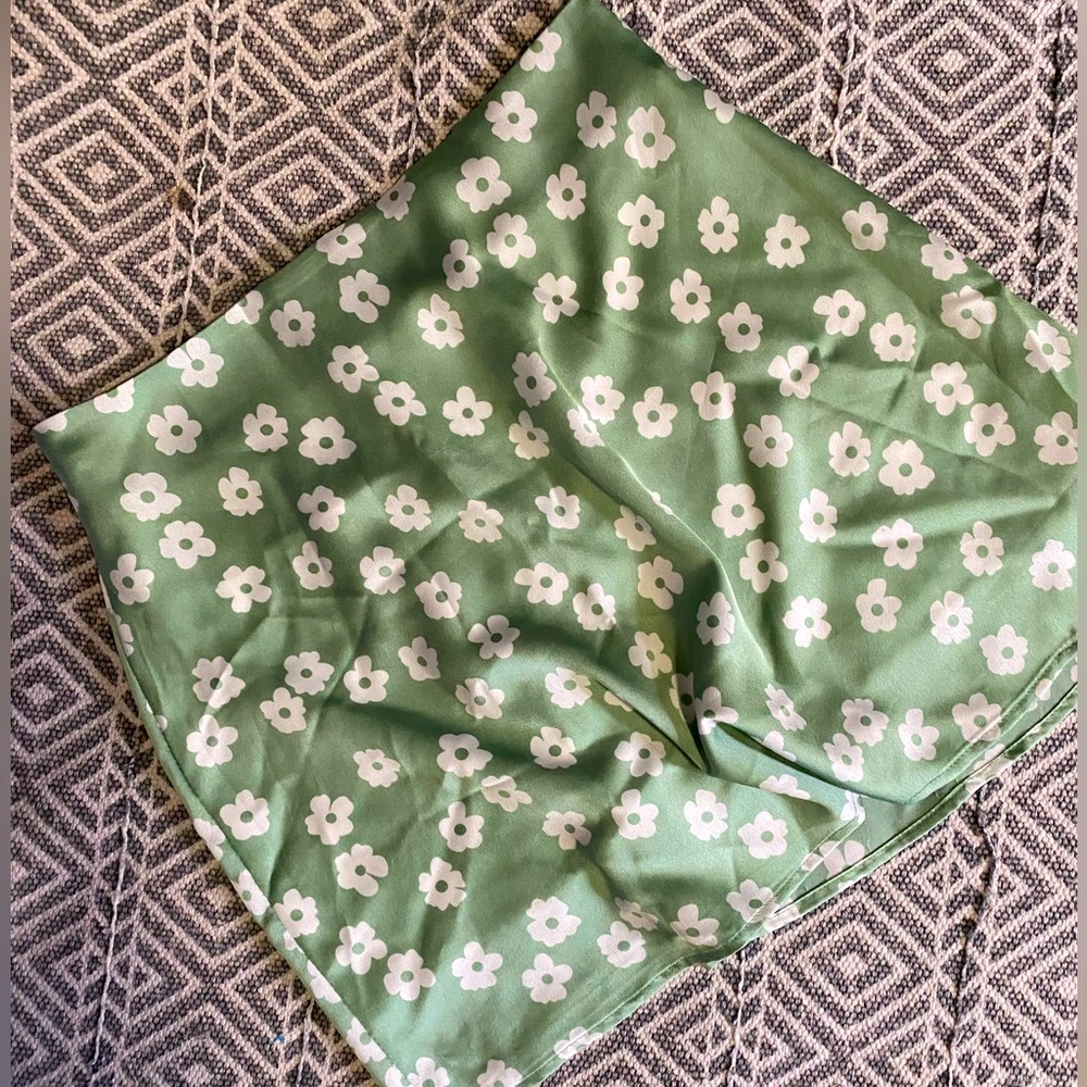 *3 for $12* Lined Silky Floral Mini Skirt